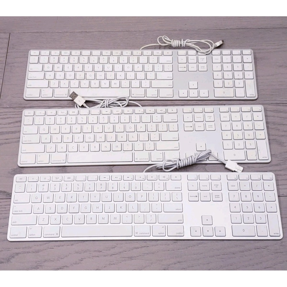 [AS IS] Lot of 3 Apple A1243 Wired USB Keyboard - Some Keys Do not work